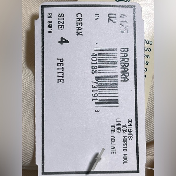 100% Worsted Wool Cream Sheath Dress NWT Size 4 Petite Austin Reed Classic Chic - Picture 6 of 14